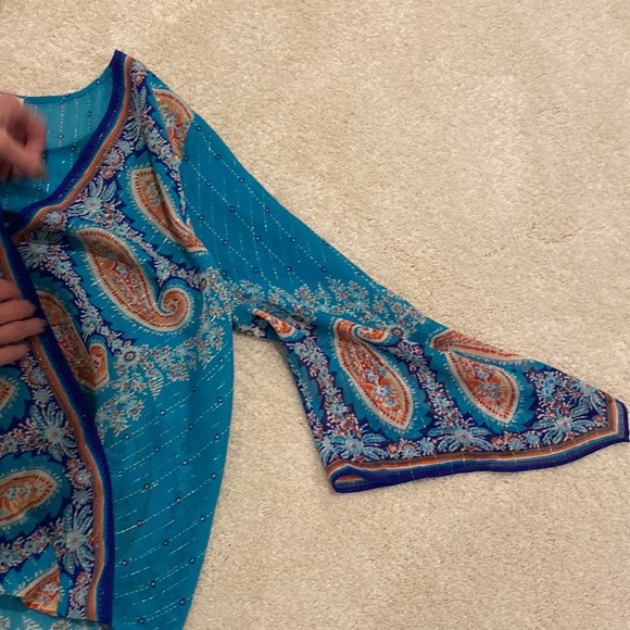 Chico’s suplice front high-low top. Turquoise with murex thread - Picture 3 of 5